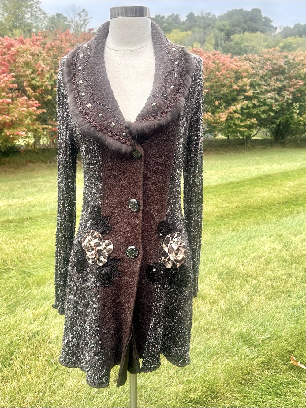 Sioni vintage Y2K-era "Art to Wear" knit sweater coat